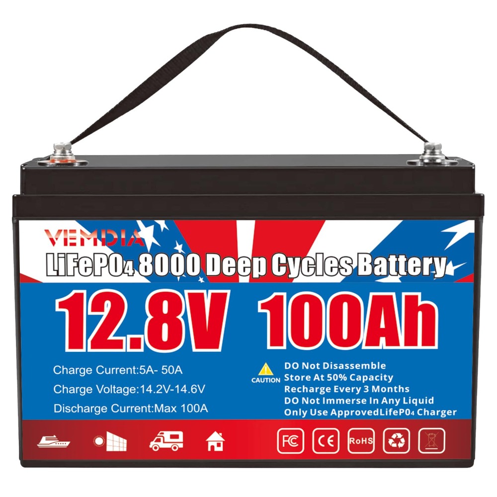 Motorcycle Gear - 12.8V 100Ah LiFePO4 Battery Built-in BMS