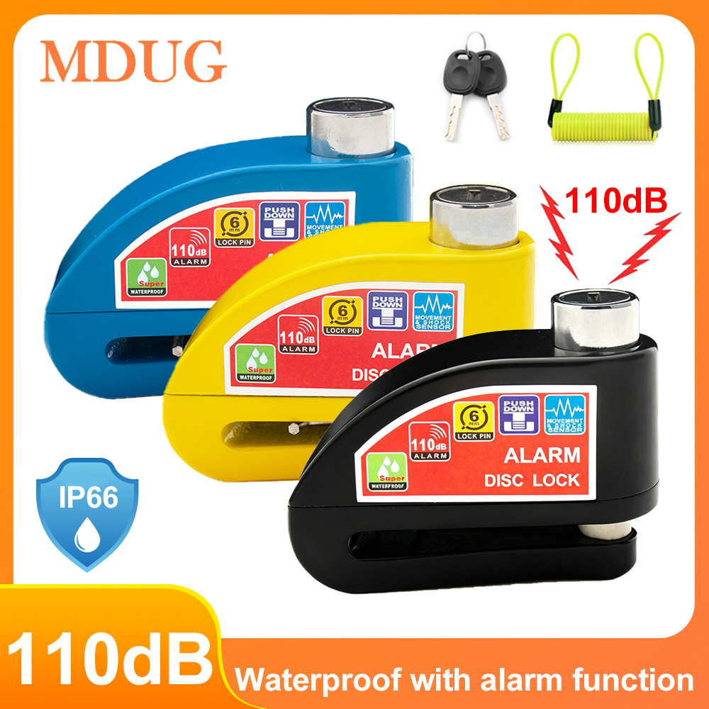 Disc Lock Brake - Motorcycle Bicycle Alarm Lock 110dB Wheel