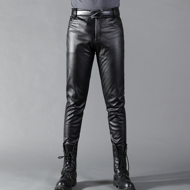 Motorcycle Gear Mens - Men's Leather Pants Skinny Fit Elastic