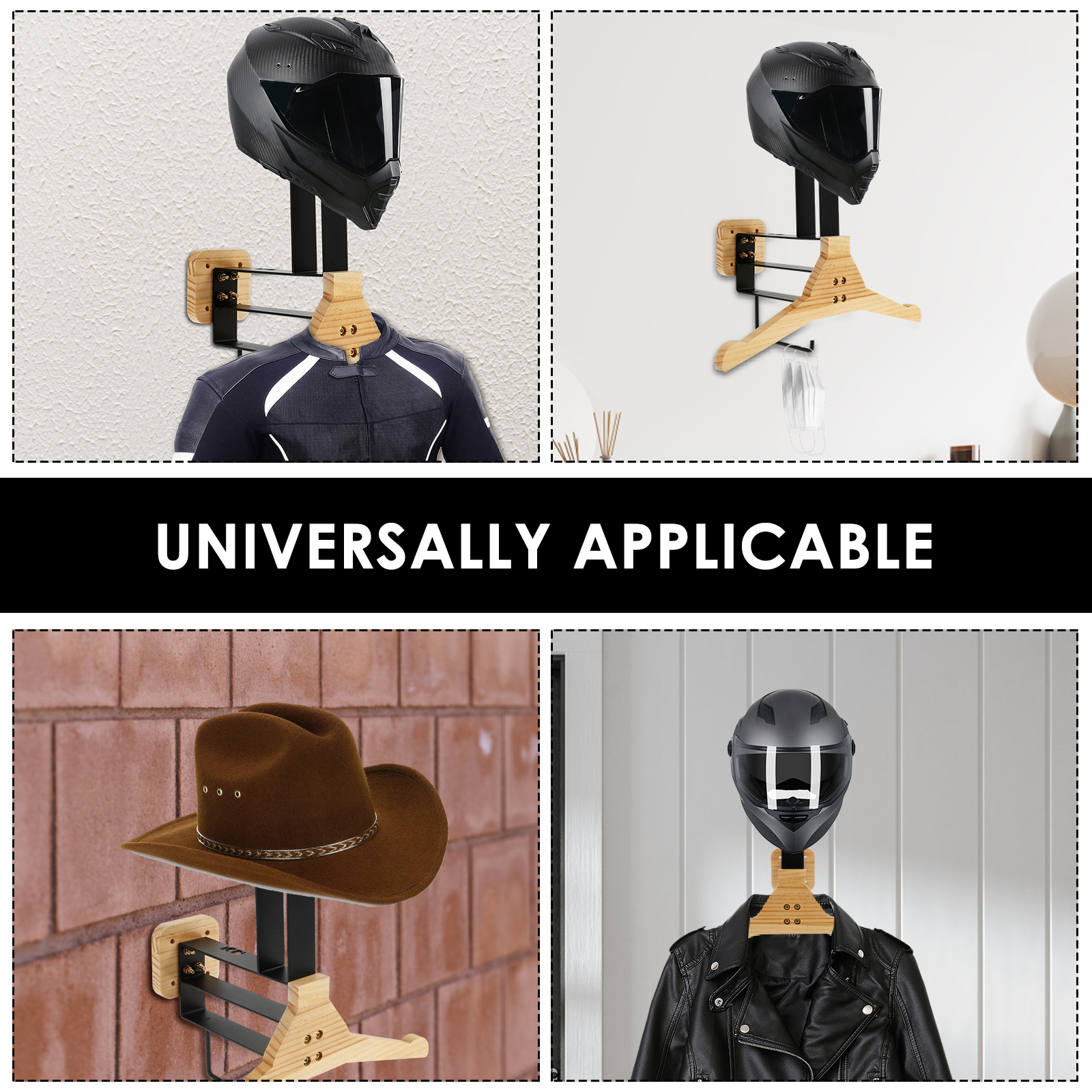 Motorcycle Helmet Rack Wooden  - Motorcycle Gear Wall Mount 评论和价格