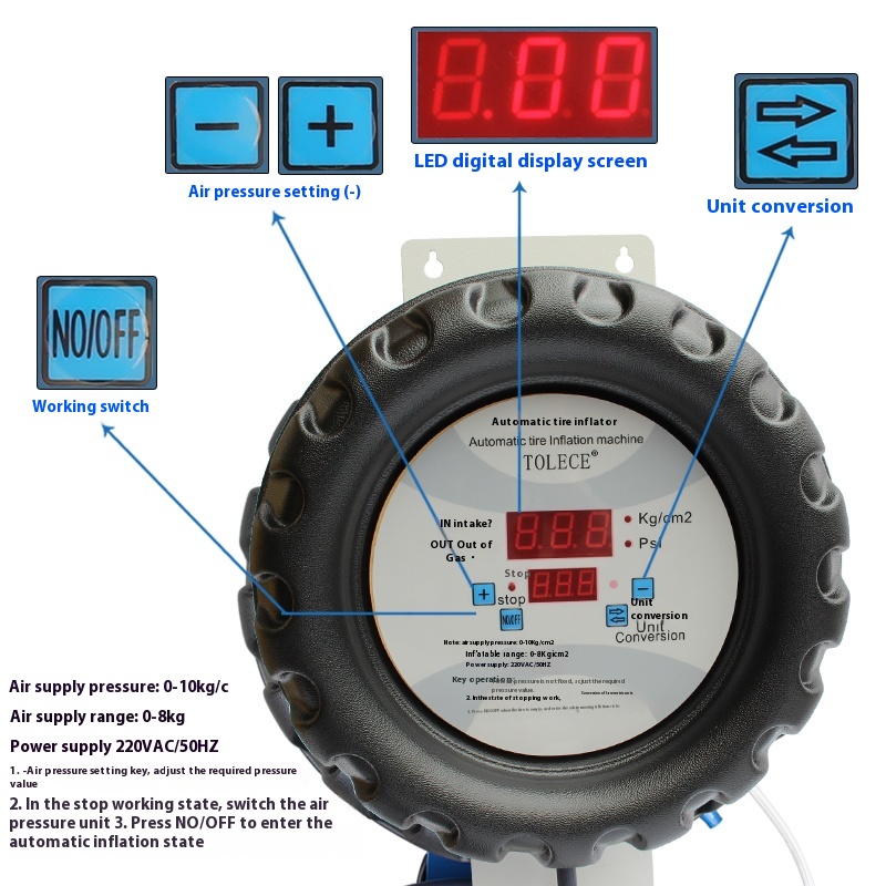 Fully Automatic Car Tire Infla - Tyre Pressure Gauge 评论和价格
