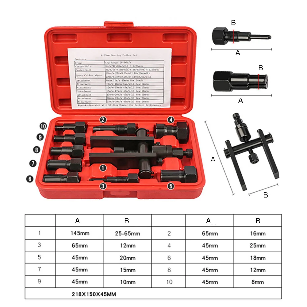 10pcs Bearing Puller Set Two-J - Motorcycle Gear Garage Storage 评论和价格