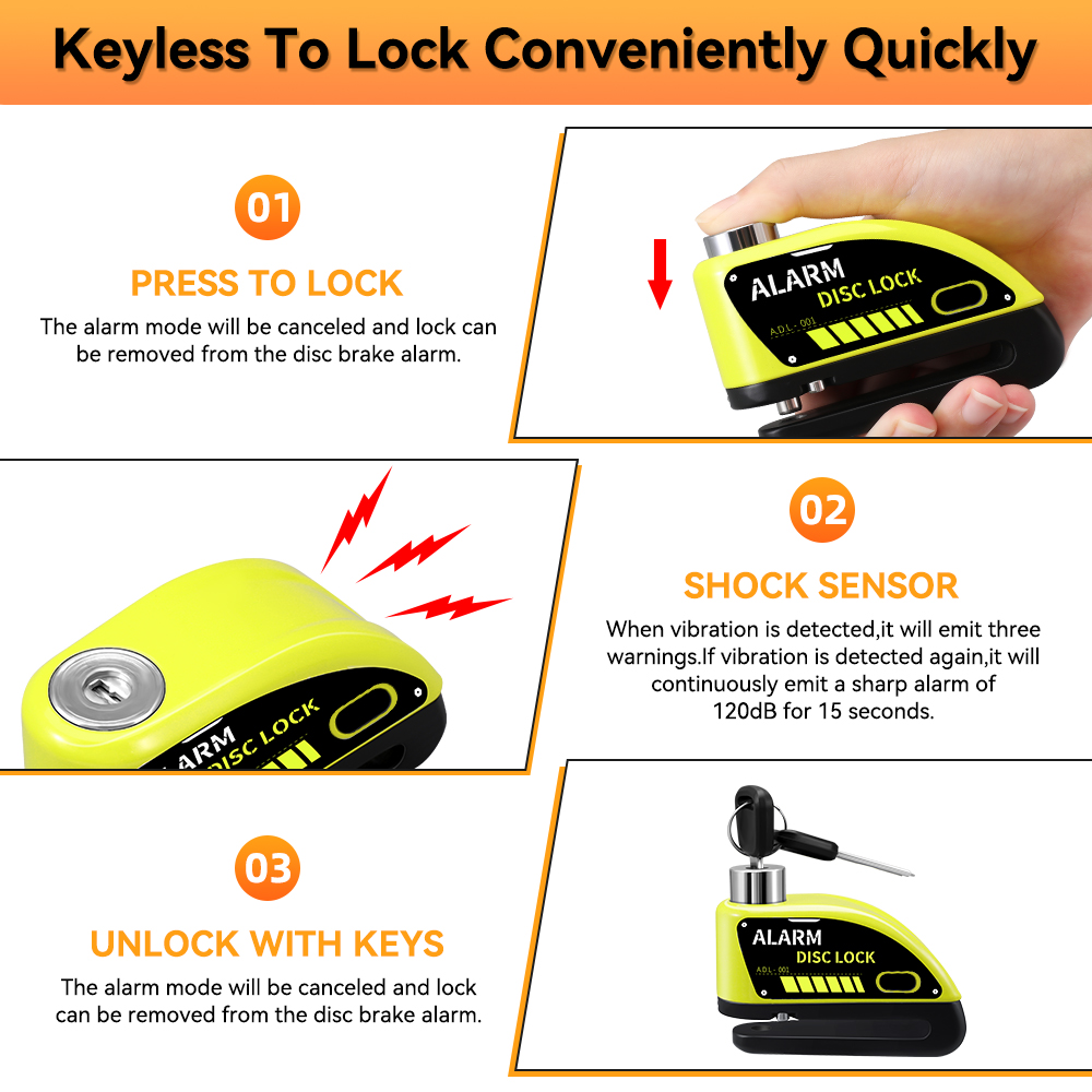 New Bike Motorcycle Alarm Disc - Disc Lock Brake 评论和价格