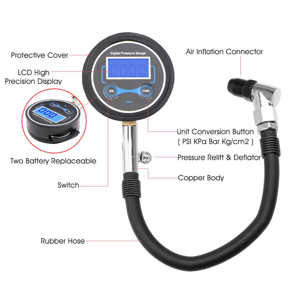 0-200Psi Tire Pressure Gauge M - Tyre Pressure Gauge 评论和价格