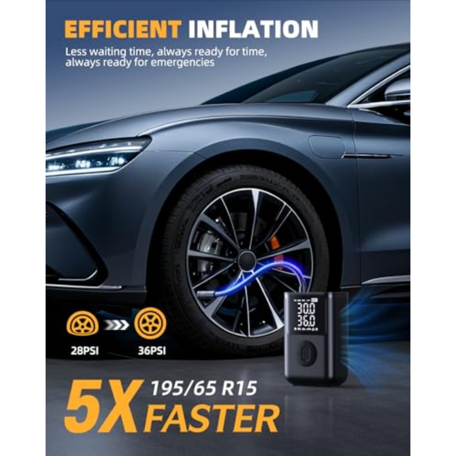 Tire Inflator Portable Air Com - Tyre Pressure Gauge 评论和价格