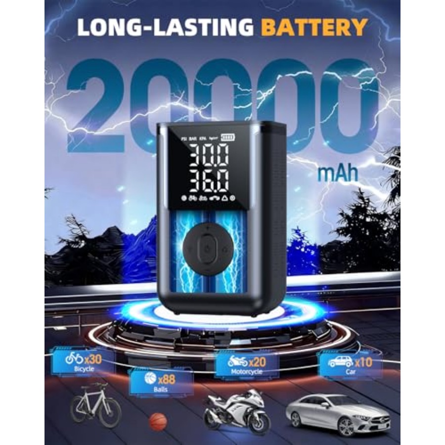 Tire Inflator Portable Air Com - Tyre Pressure Gauge 评论和价格