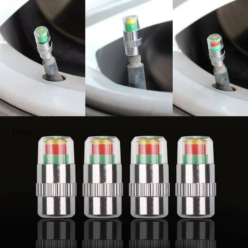 4/8PCS Car Tire Valve Caps wit - Tyre Pressure Gauge 评论和价格