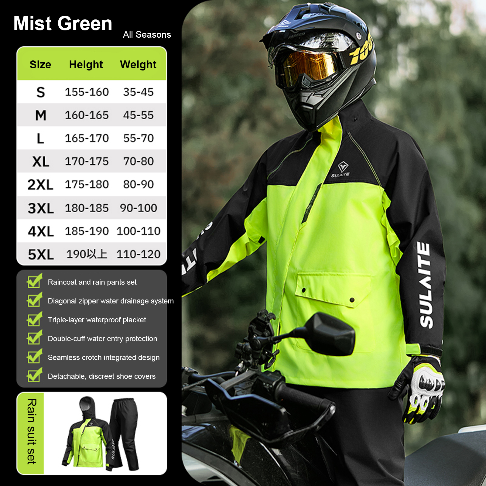 Motorcycle Rain Suit for Men & - Motorcycle Gear Mens 评论和价格