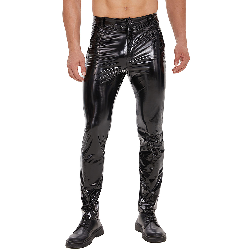 Mens Zip Leather Trousers Casu - Motorcycle Gear Mens 评论和价格