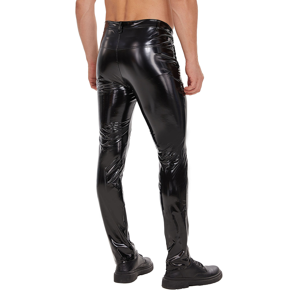 Mens Zip Leather Trousers Casu - Motorcycle Gear Mens 评论和价格