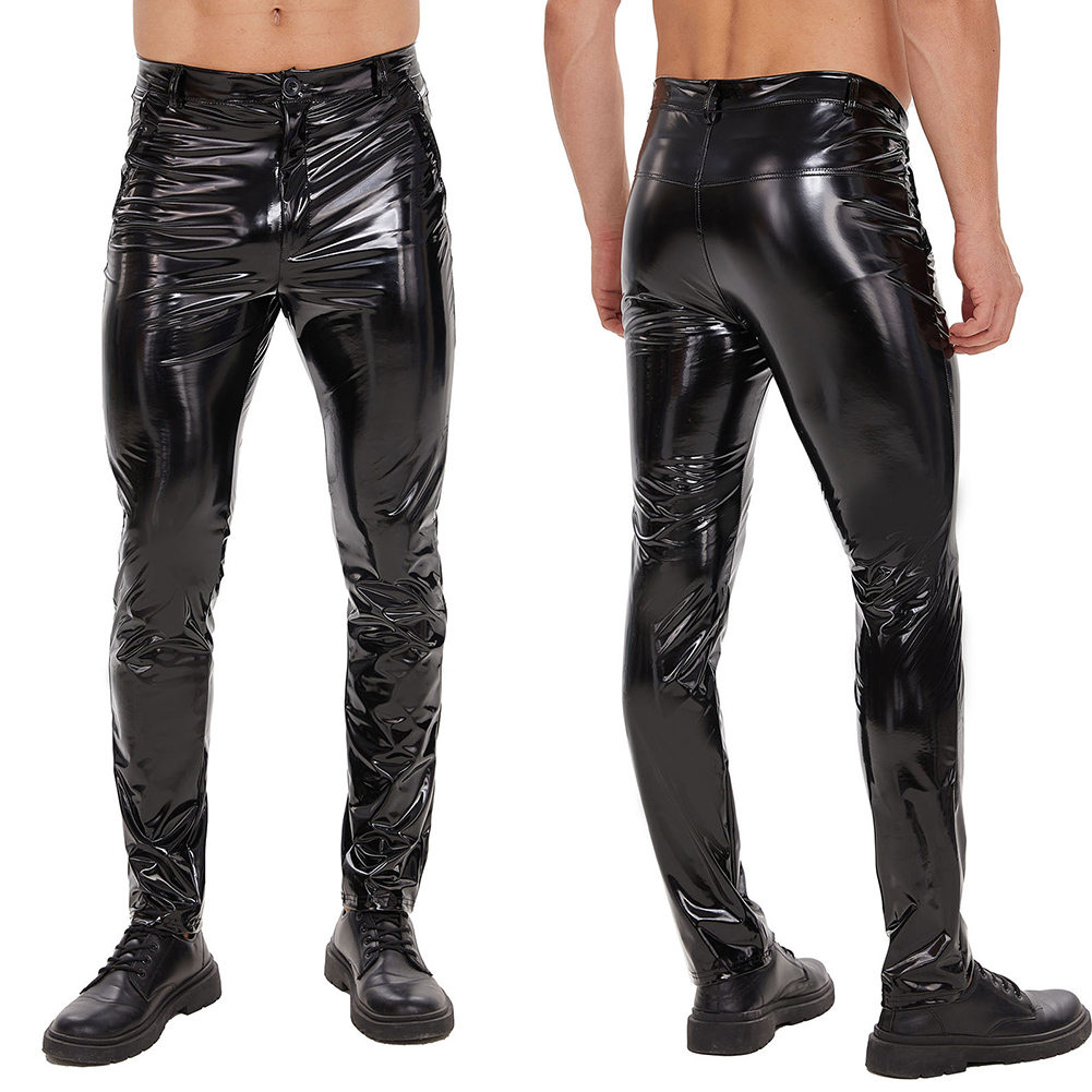 Mens Zip Leather Trousers Casu - Motorcycle Gear Mens 评论和价格