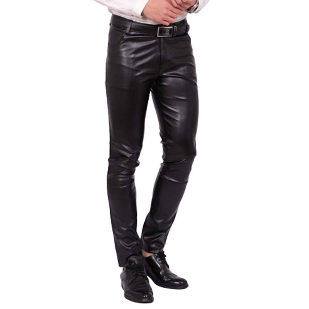 Men's Leather Pants Skinny Fit - Motorcycle Gear Mens 评论和价格